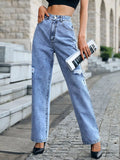 Distressed High Waist Jeans