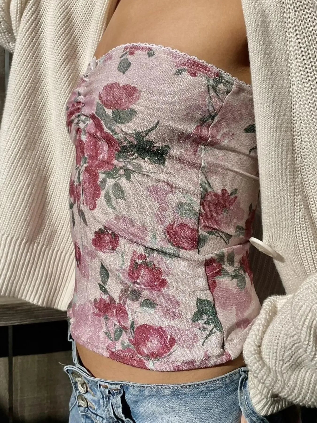 Floral Print Tube Top