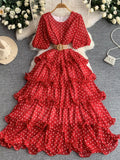Polka Dot Ruffled Tiered Dress