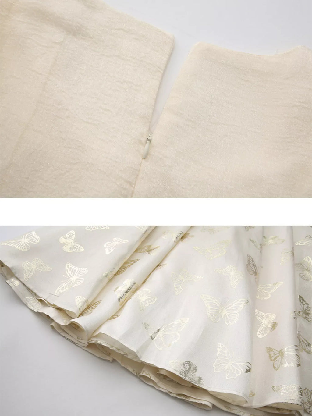 Butterfly Print Puff Sleeve Dress