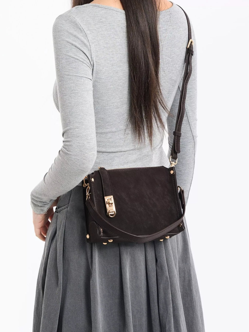 PU Leather Crossbody Bag with Adjustable Strap