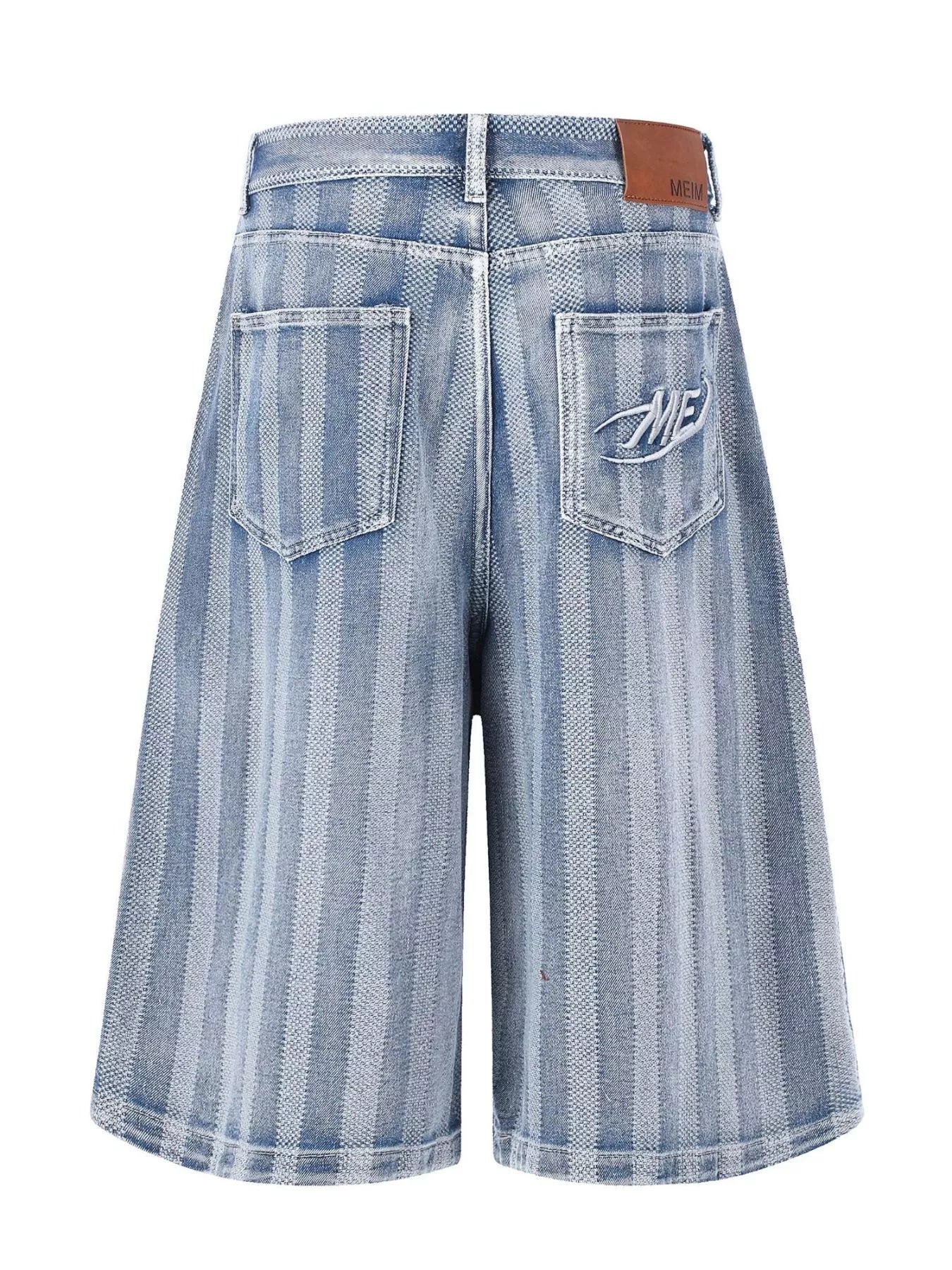 Men's Stripe Wide Leg Denim Capris