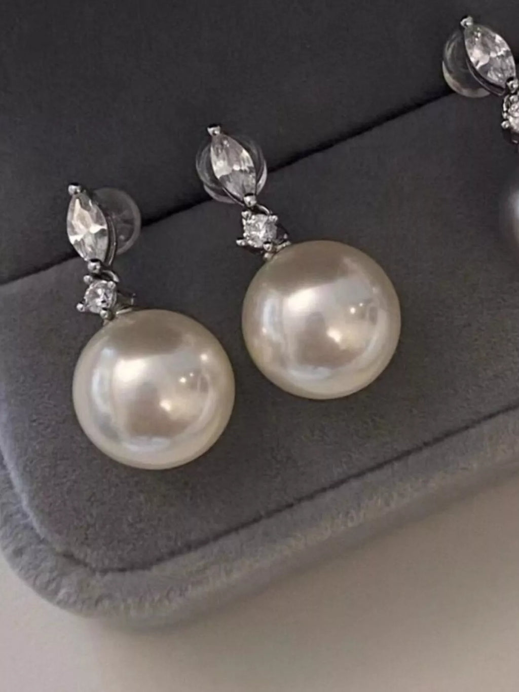 Zircon Pearl Drop Earrings