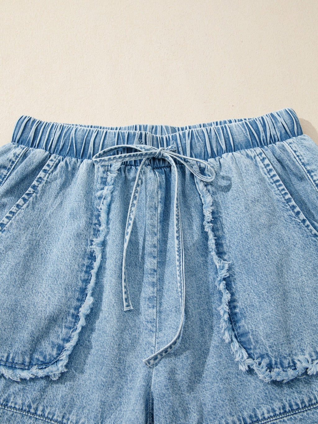 Frayed Edge Casual Denim Shorts