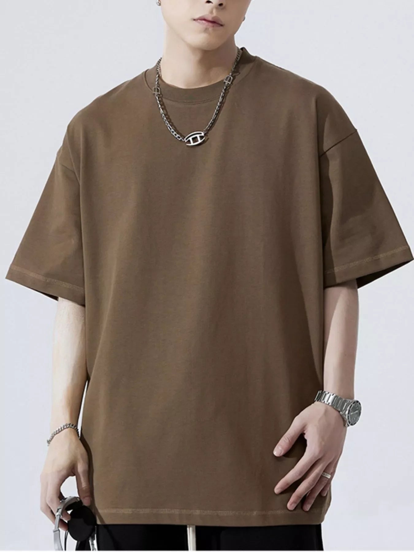 Men's Full Size Round Neck Half Sleeve T-Shirt Plus Size