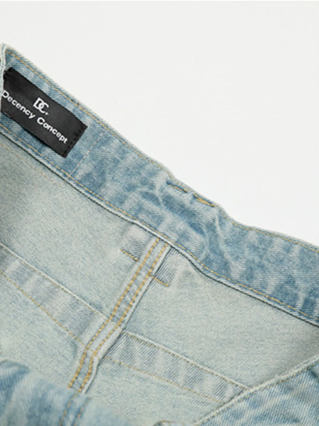 Men's Wash Pleated Wide Leg Jeans