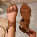 Woven Strap Buckle Sandals