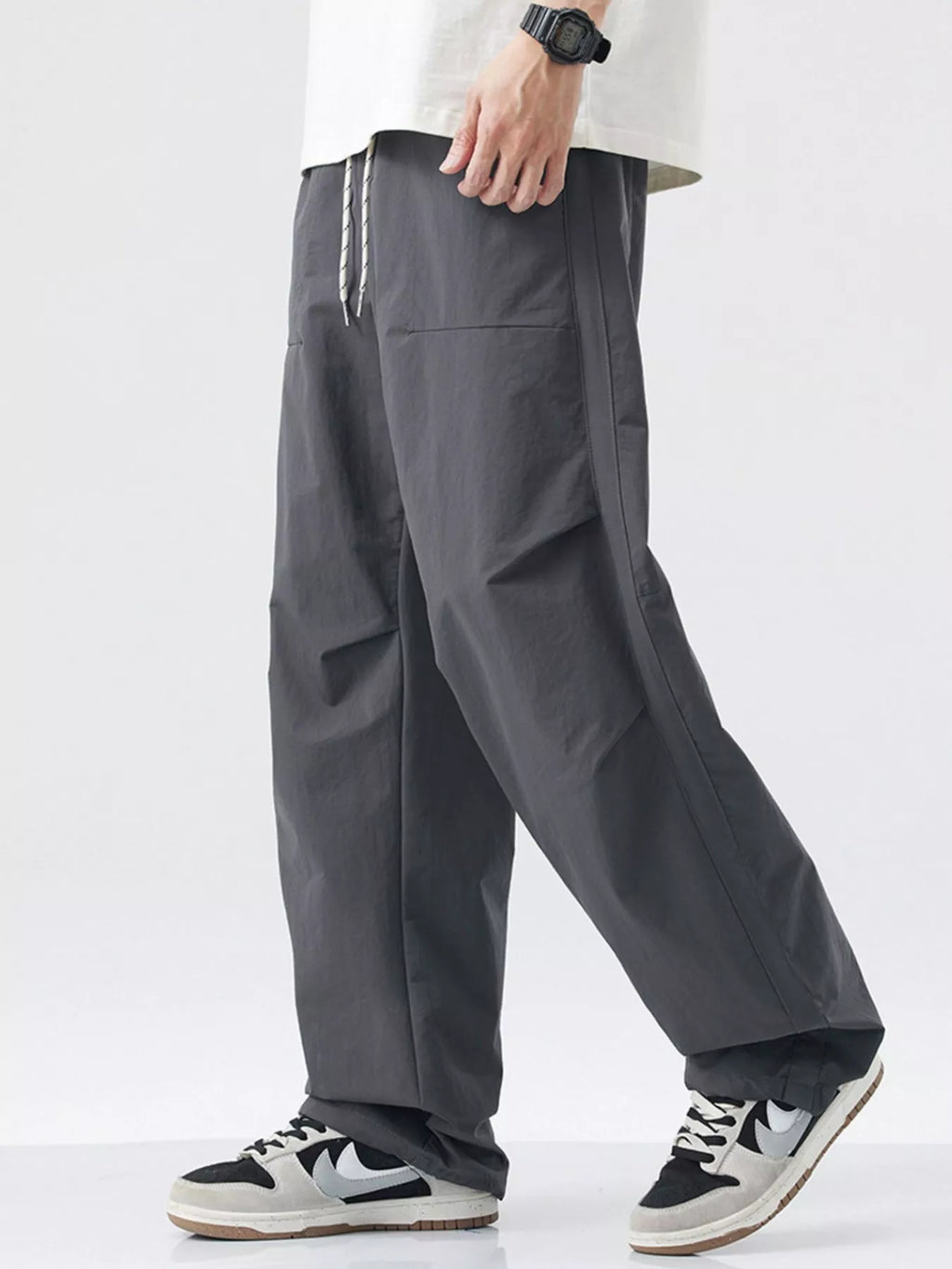 Men's Loose-Fit Drawstring Wide Leg Pants