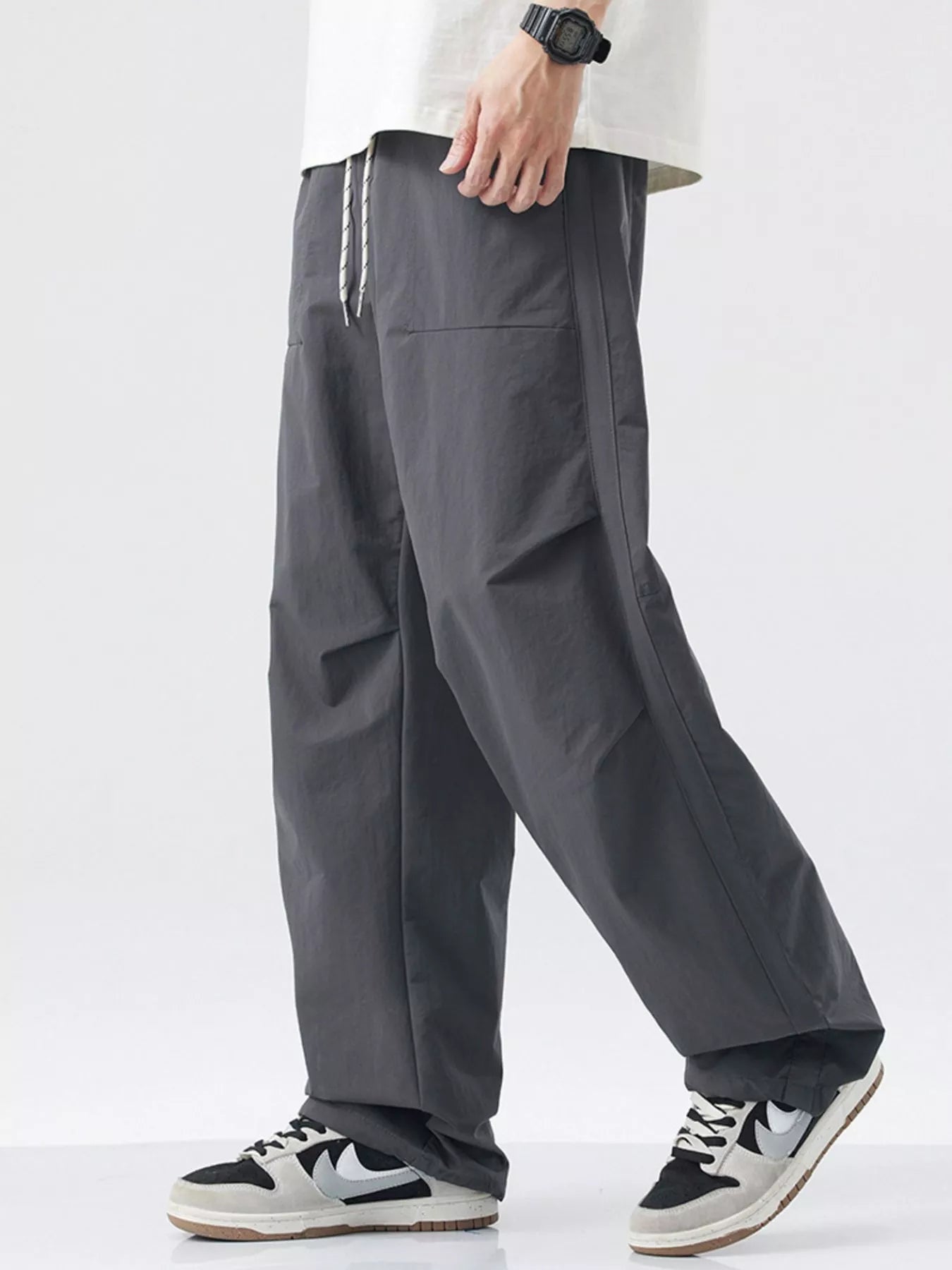 Men's Loose-Fit Drawstring Wide Leg Pants
