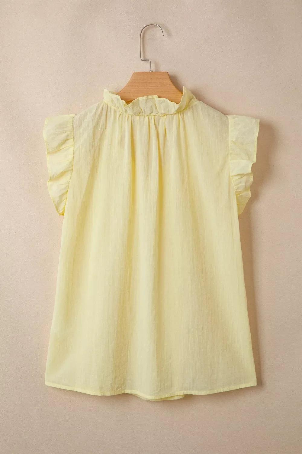 V Neck Ruffle Trim Sleeveless Shift Top