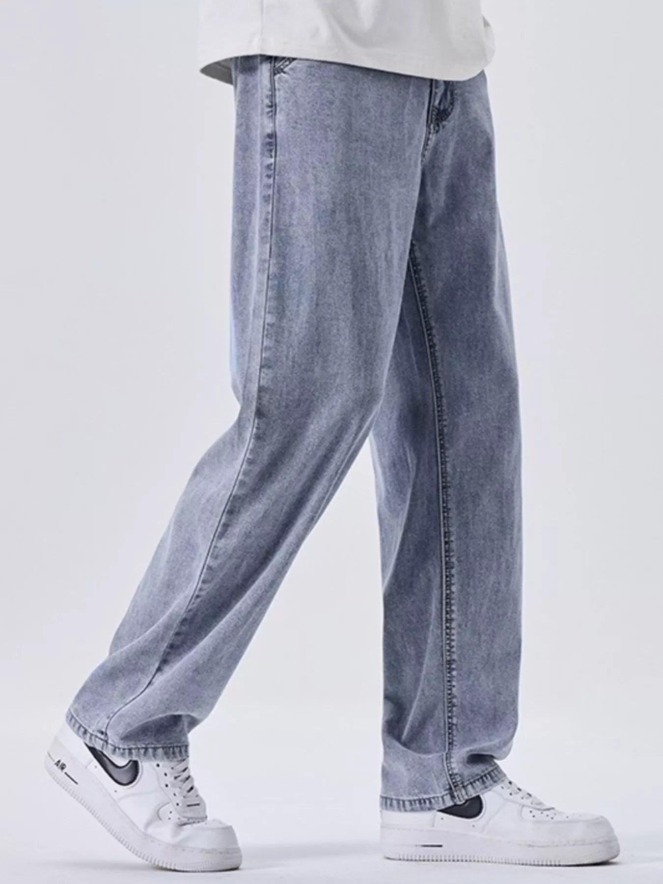 Men's Wash Wide Leg Jeans