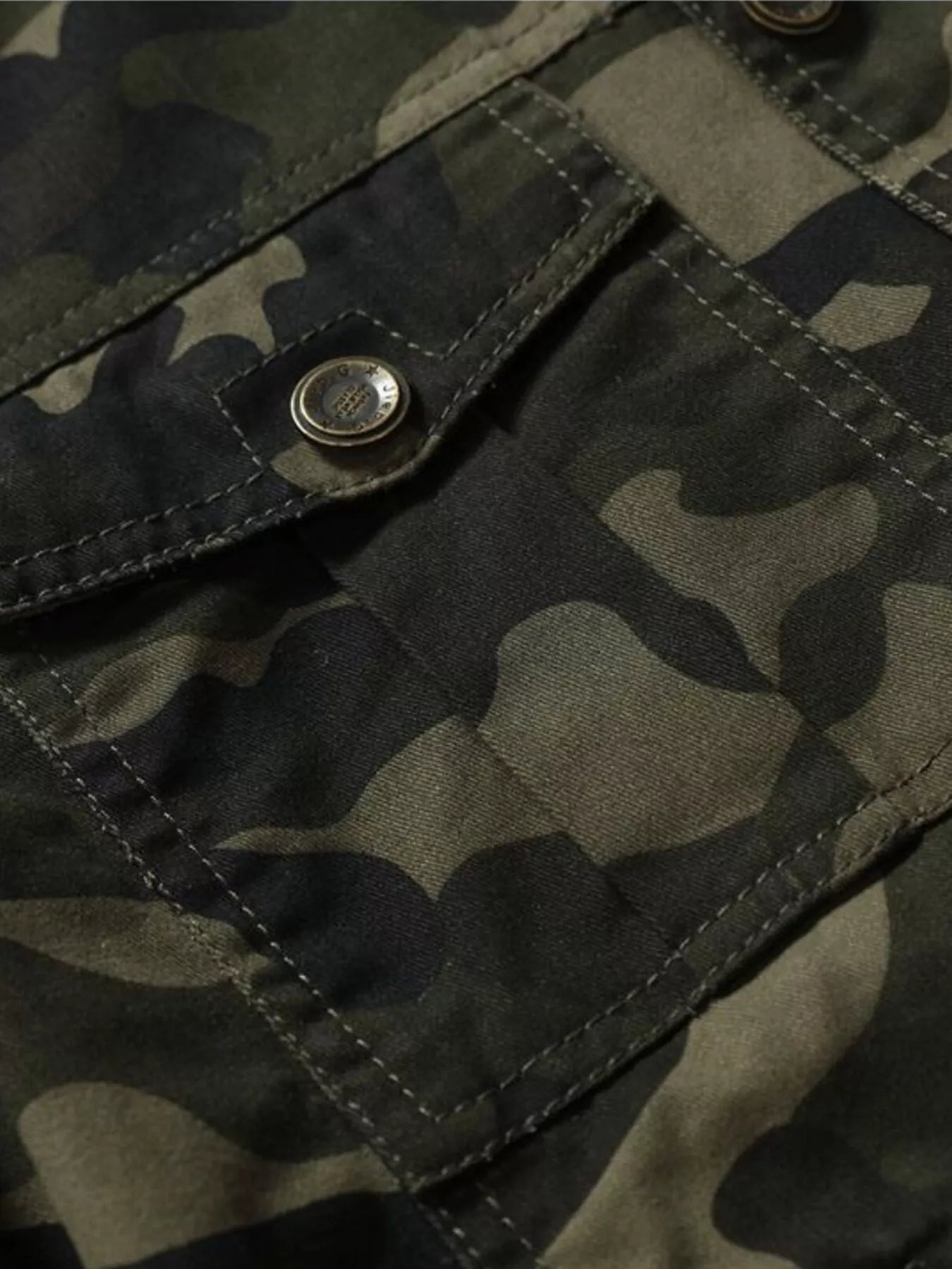 Men's Plus Size Camouflage Zip Up Jacket