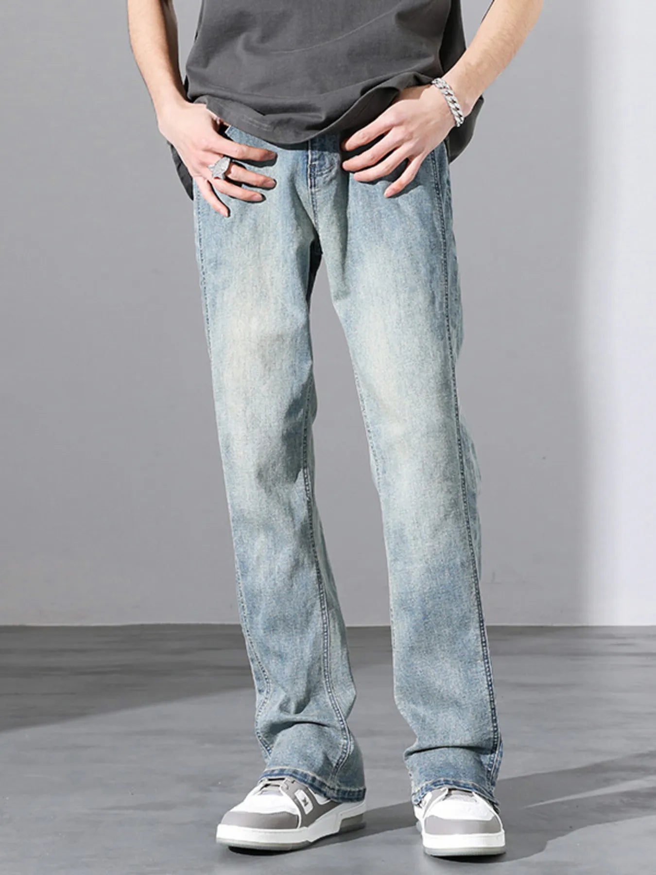 Men's Full Size Straight Leg Jeans Plus Size