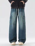 Men's Full Size Wide Leg Cargo Jeans Plus Size