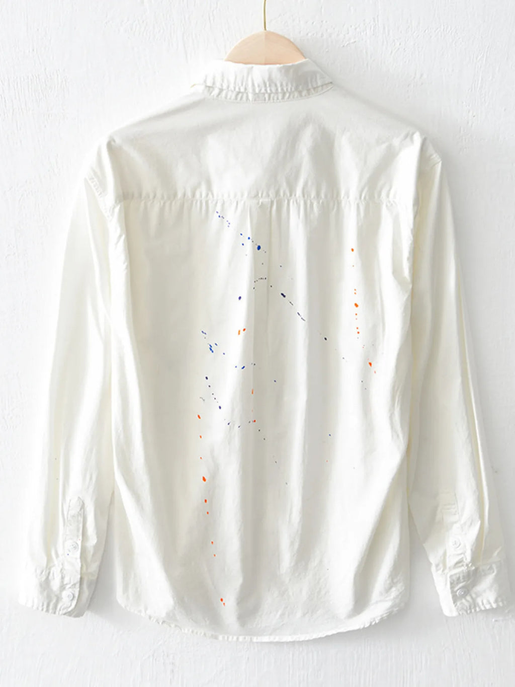 Men's Plus Size Paint Splatter Button Up Shirt