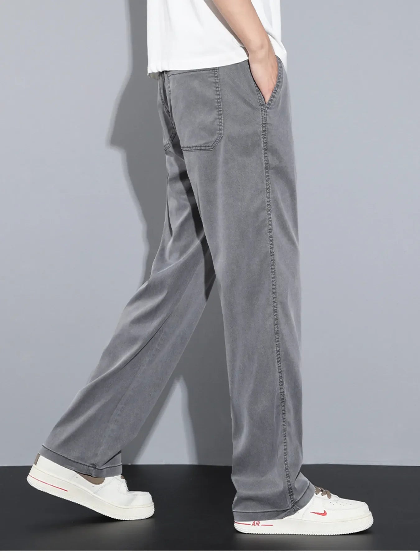 Men's Plus Size Casual Wide Leg Drawstring Pants