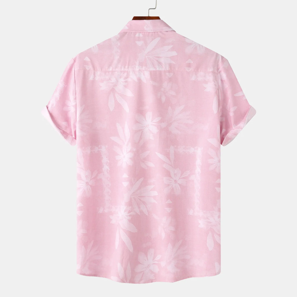 Men's Print Short Sleeve Button-Up Shirt