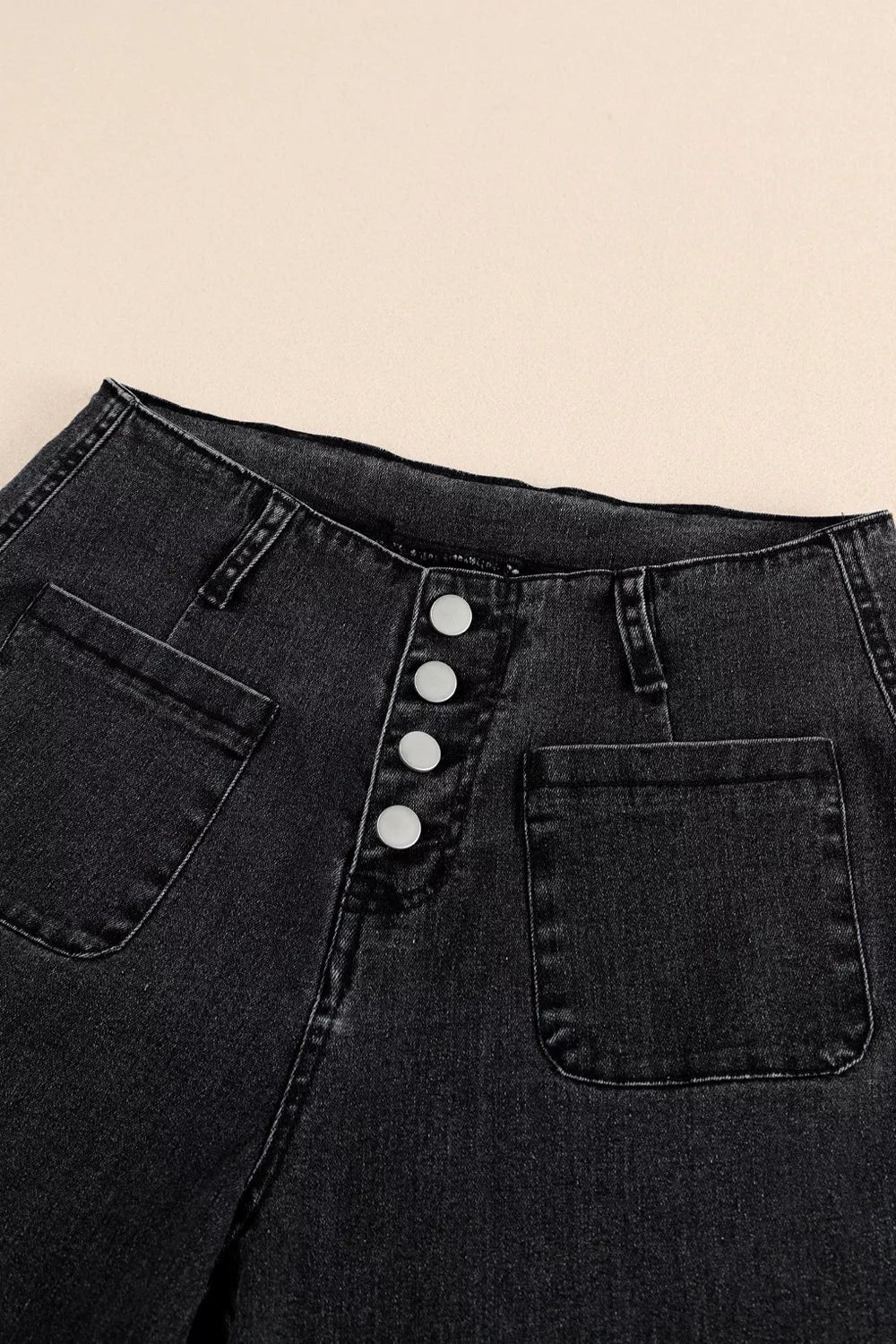 High-Waisted Button-Fly Wide-Leg Jeans