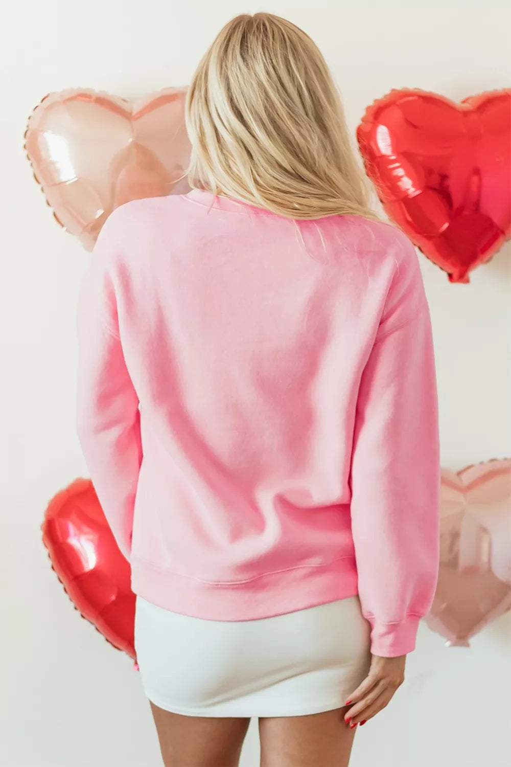 Bow Floral Printed Valentines Day XOXO Sweatshirt