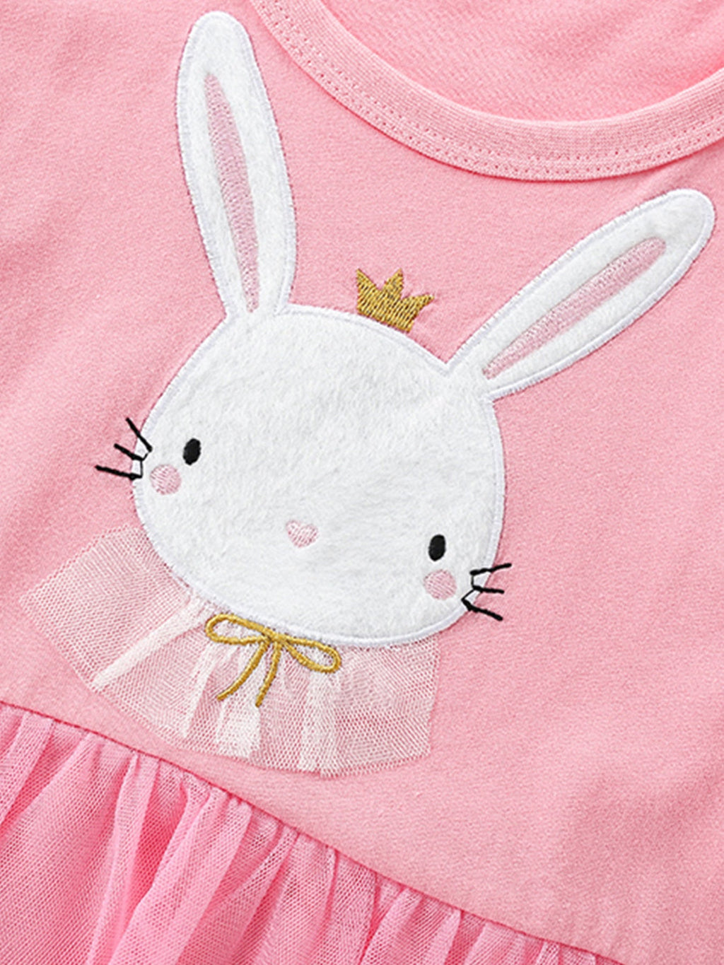 Children's Bunny Applique Tulle Layered Dress