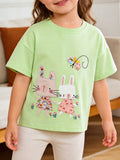 Children's Cartoon Bunny Short Sleeve Tee