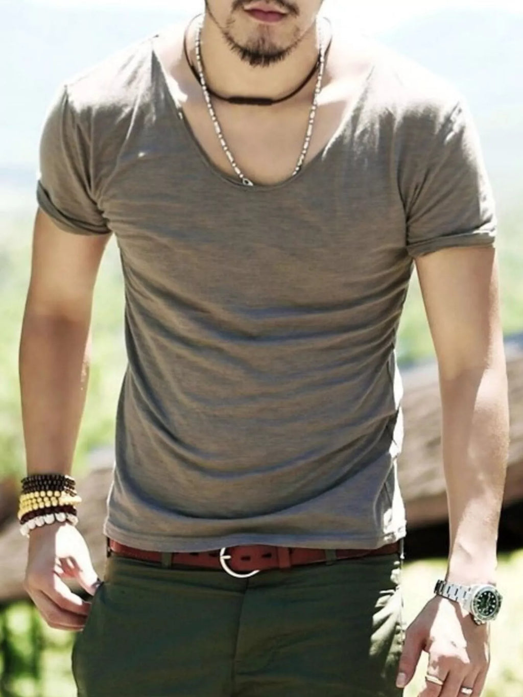 Men's Casual Solid Color Short Sleeve T-Shirt