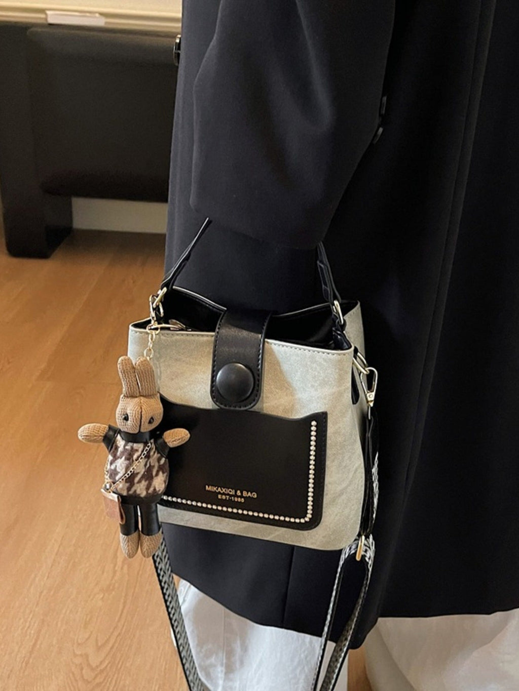 Two-Tone Bucket Crossbody Bag
