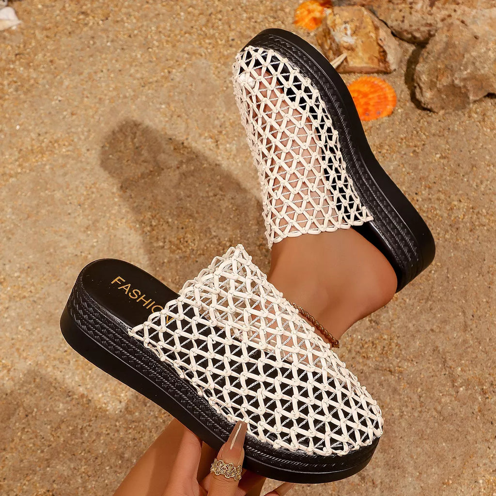 Woven Design Platform Sandals