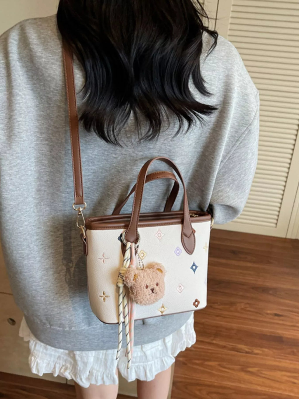 Embroidered Pattern Crossbody Bag