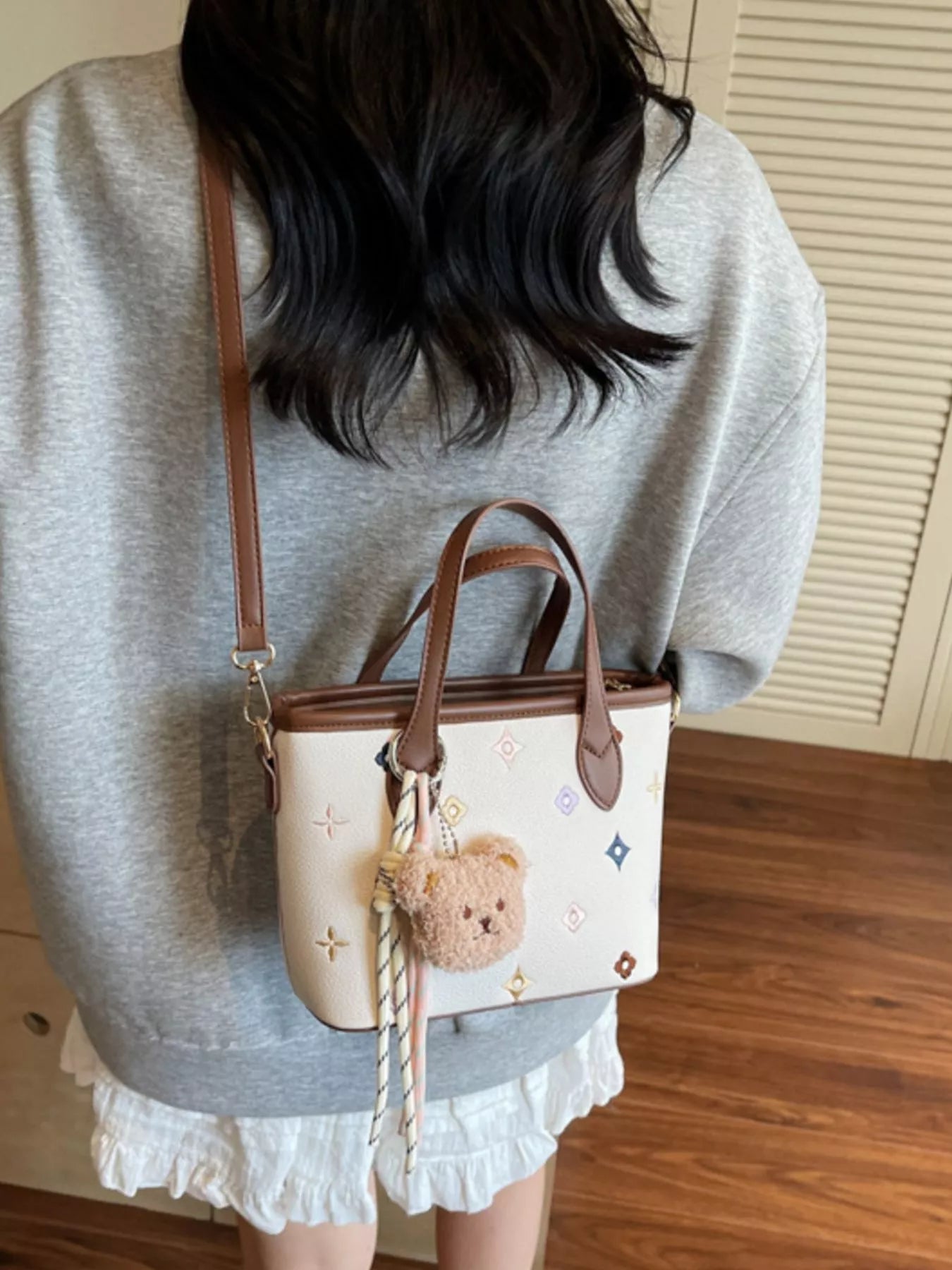 Embroidered Pattern Crossbody Bag