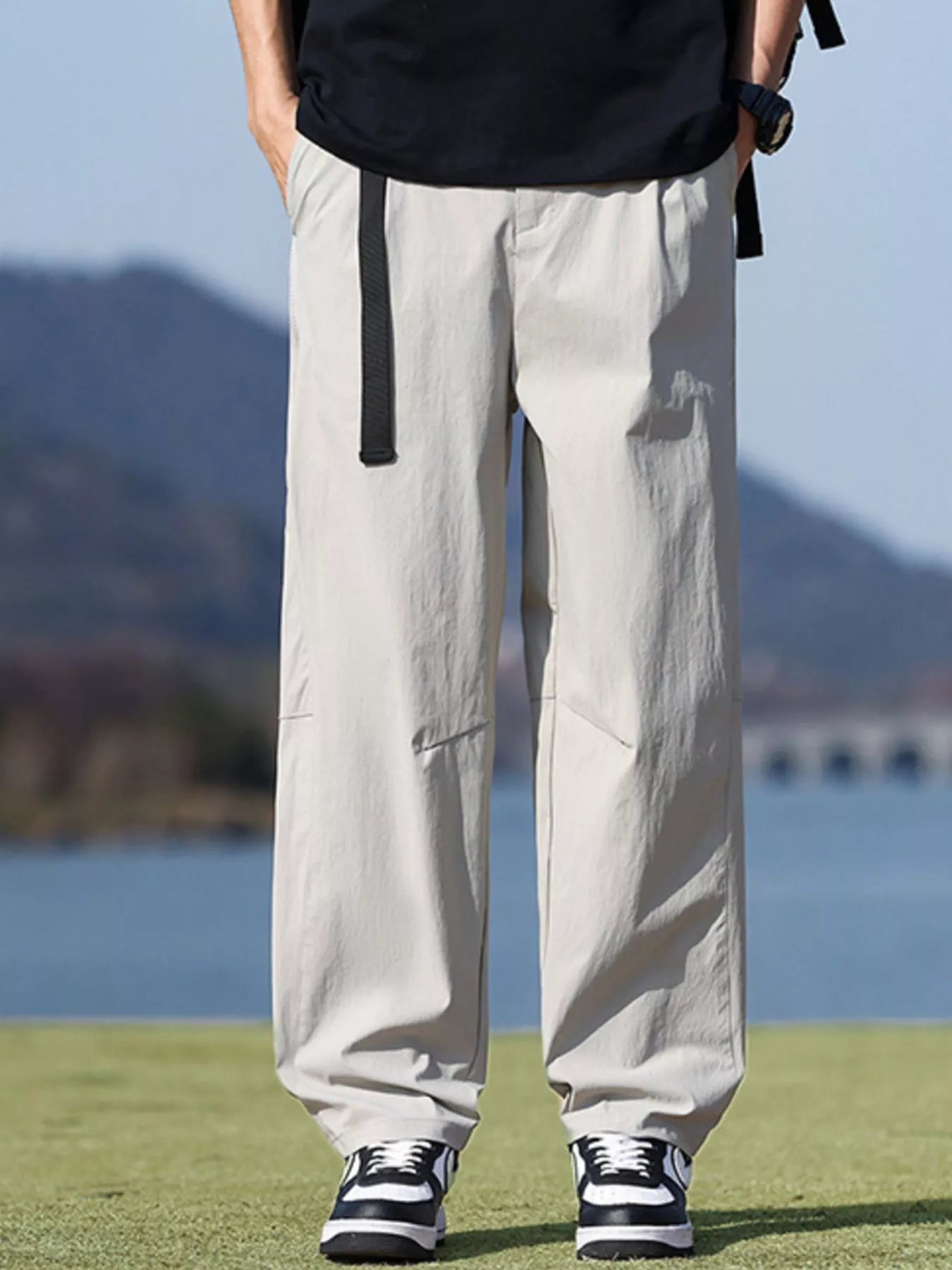 Men's Plus Size Casual Loose Fit Wide Leg Pants