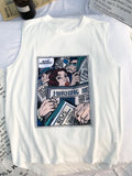 Men's Comic Print Sleeveless Tank Top