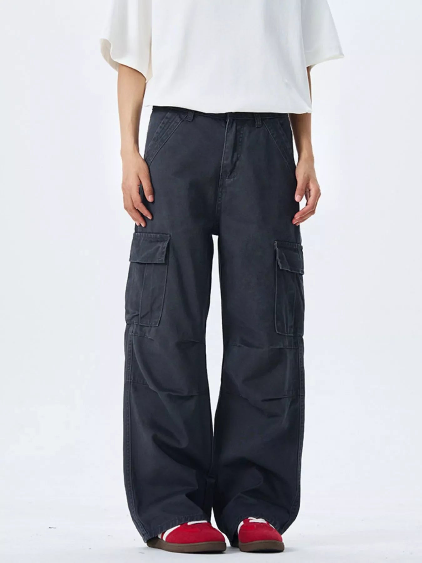 Men's Full Size Wide Leg Cargo Pants Plus Size