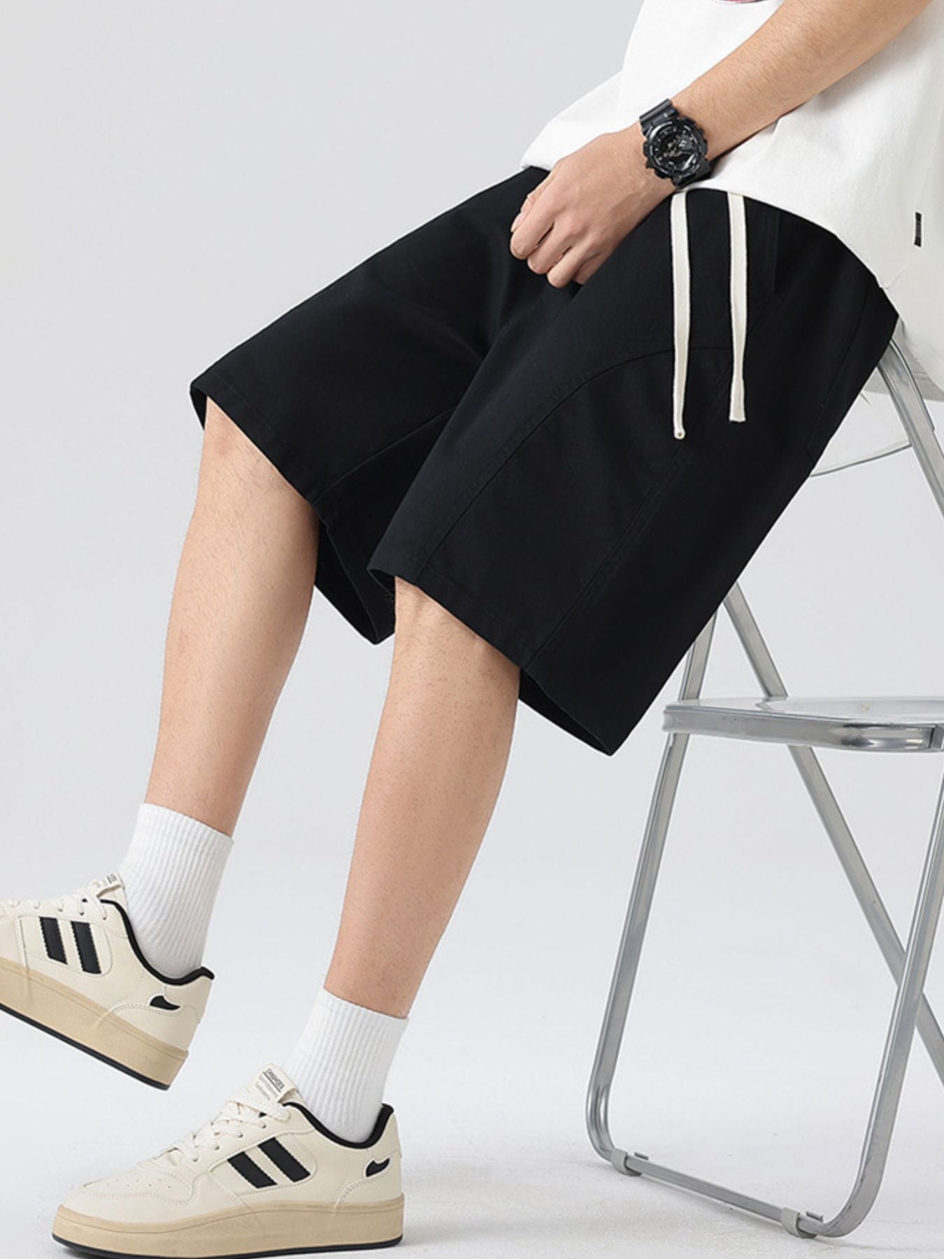 Men's Full Size Casual Loose-Fit Drawstring Shorts Plus Size