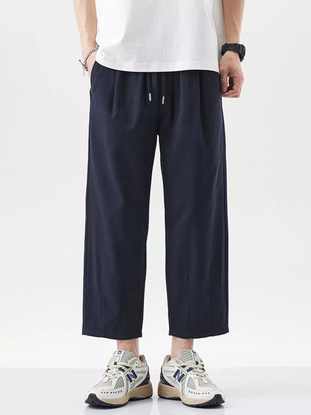 Men's Plus Size Casual Loose Cropped Pants