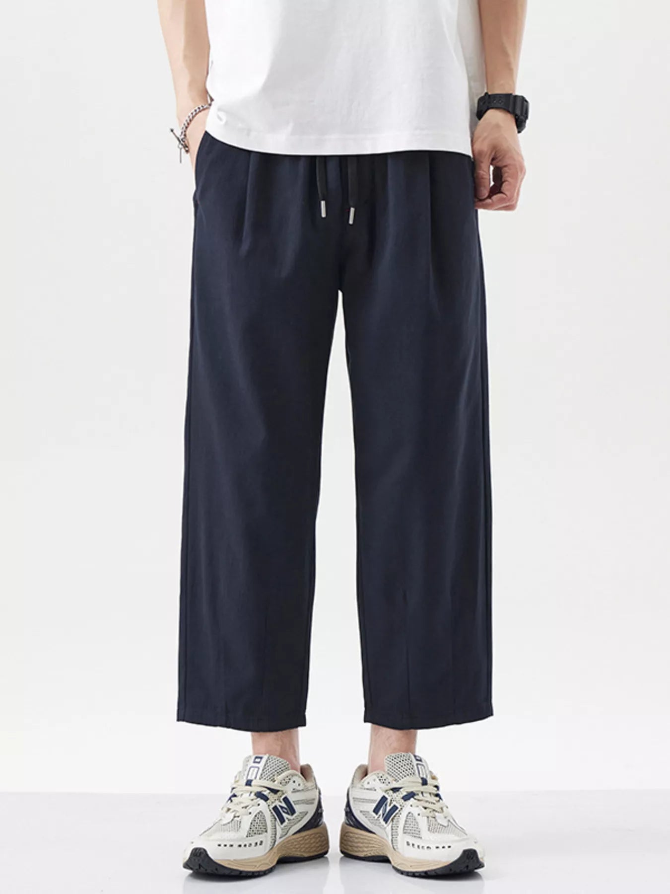 Men's Plus Size Casual Loose Cropped Pants