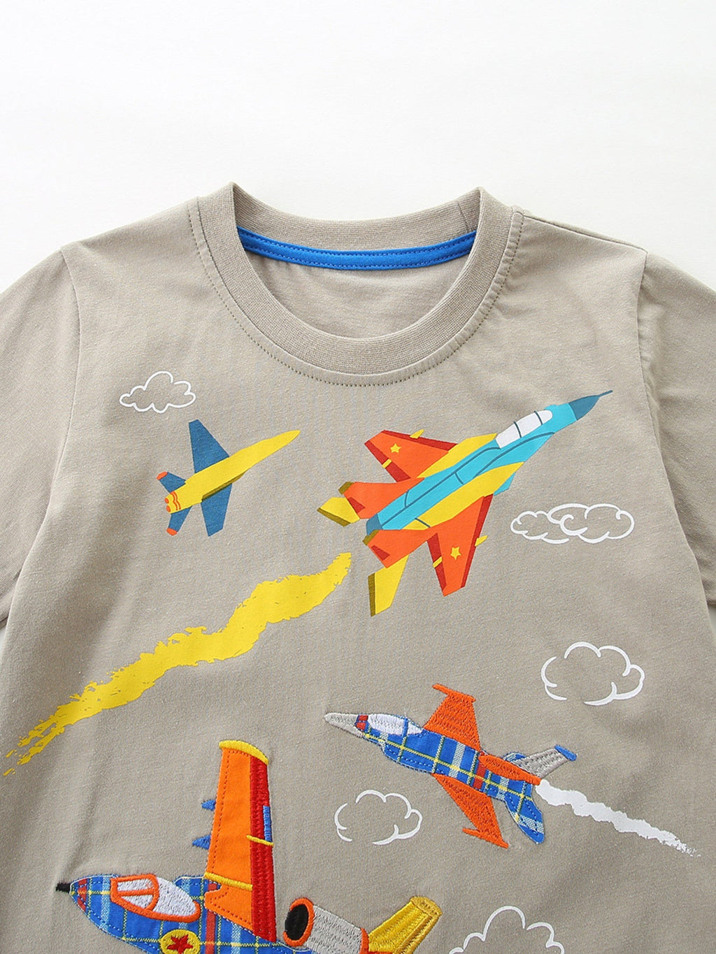 Children's Airplane Graphic Tee & Plaid Shorts Set
