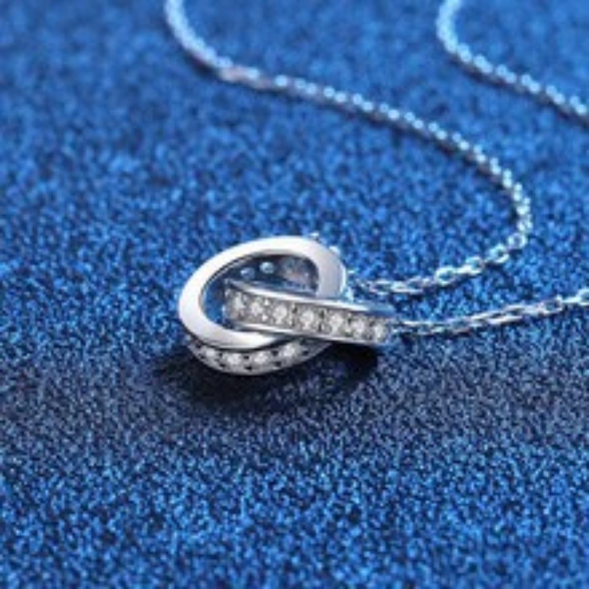 925 Sterling Silver Double Circle Pendant Necklace