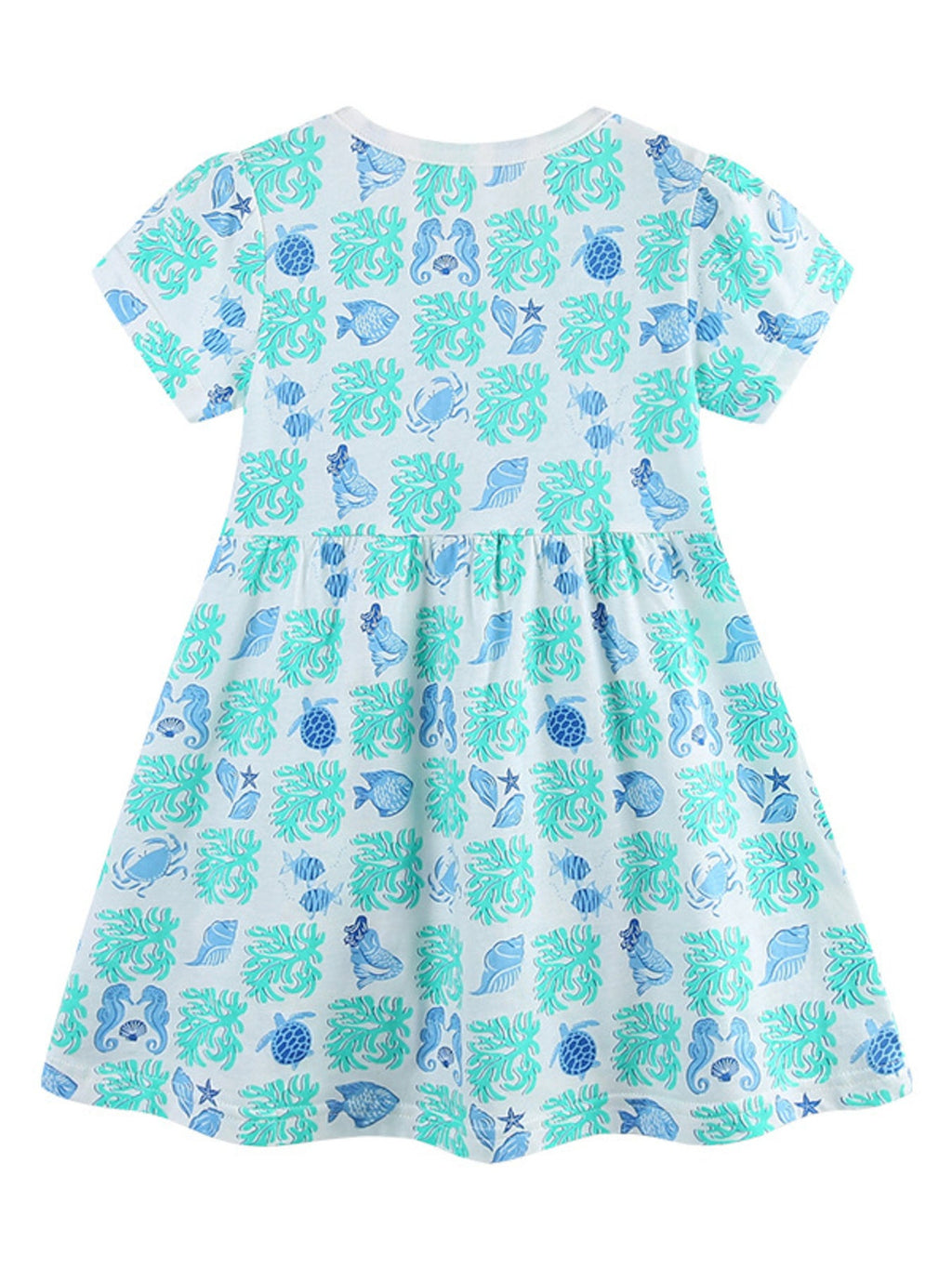 Children's Ocean Print Casual Summer Dress