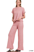 Zenana Sweater Boxy Top & Long Pants Set