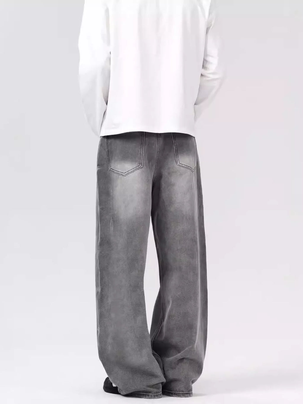 Men's Vintage Wash Wide Leg Jeans