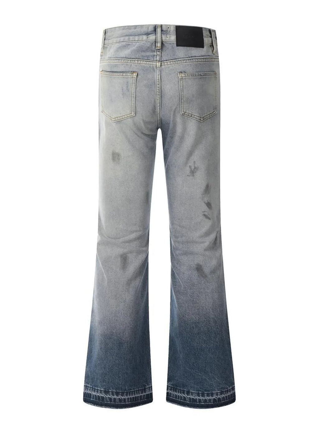 Men's Vintage Washed Gradient Distressed Flare Jeans