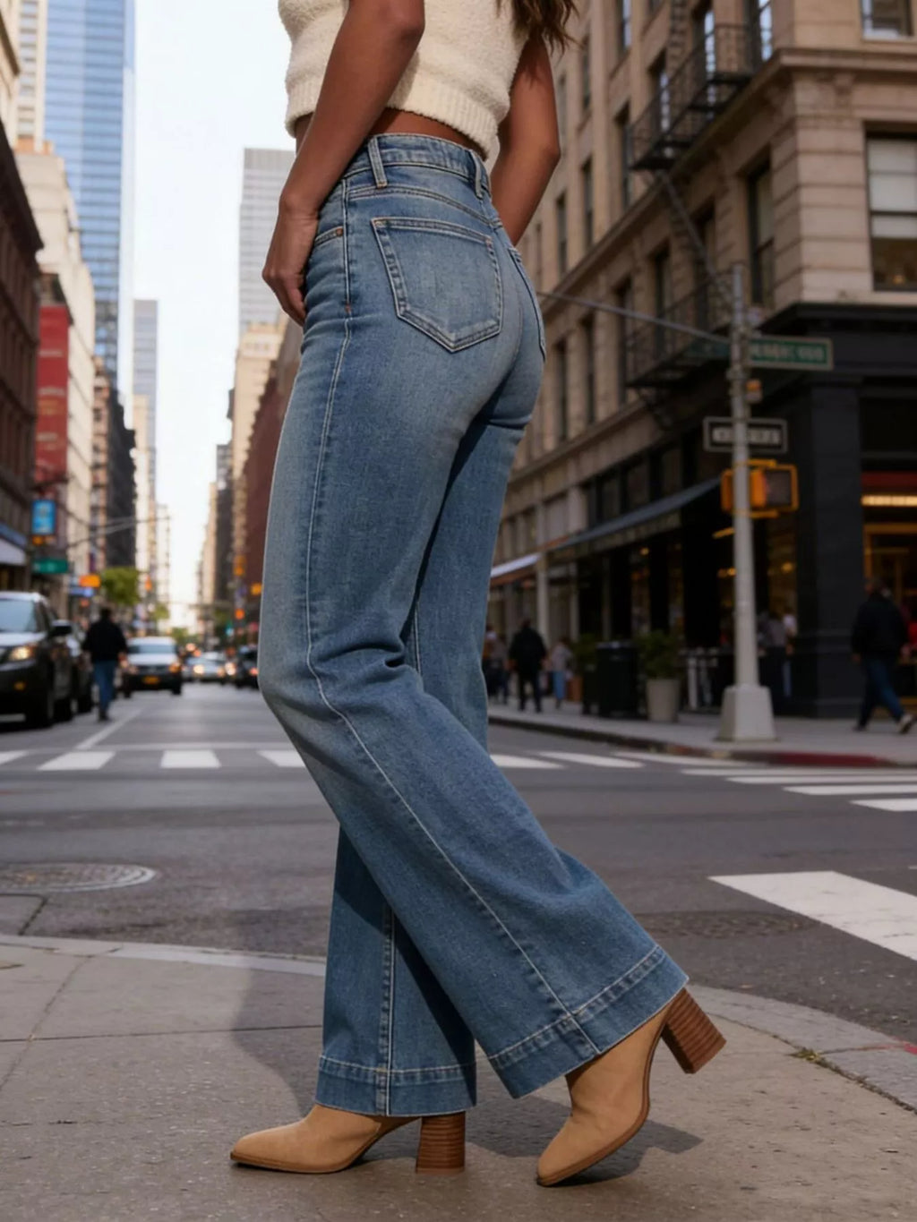 High-Waisted Flare Leg Jeans