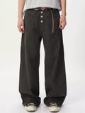 Men's Button Fly Wide Leg Cargo Pants