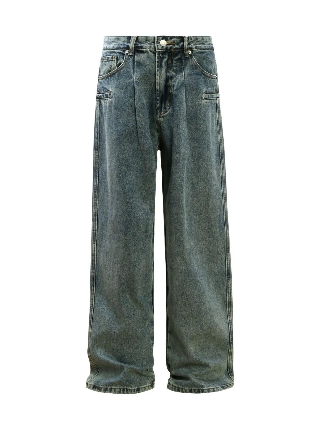 Men's Washed Wide Leg Jeans