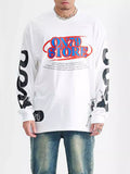 Men's Letter Round Neck Long Sleeve T-Shirt