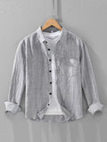 Men's Plus Size Button Up Long Sleeve Shirt