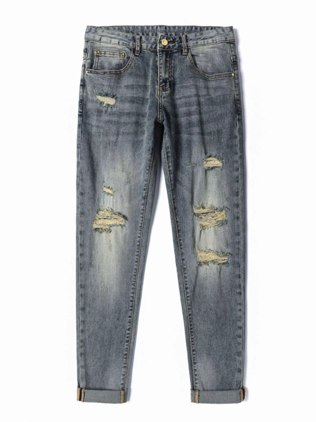 Men's Distressed Slim Fit Jeans