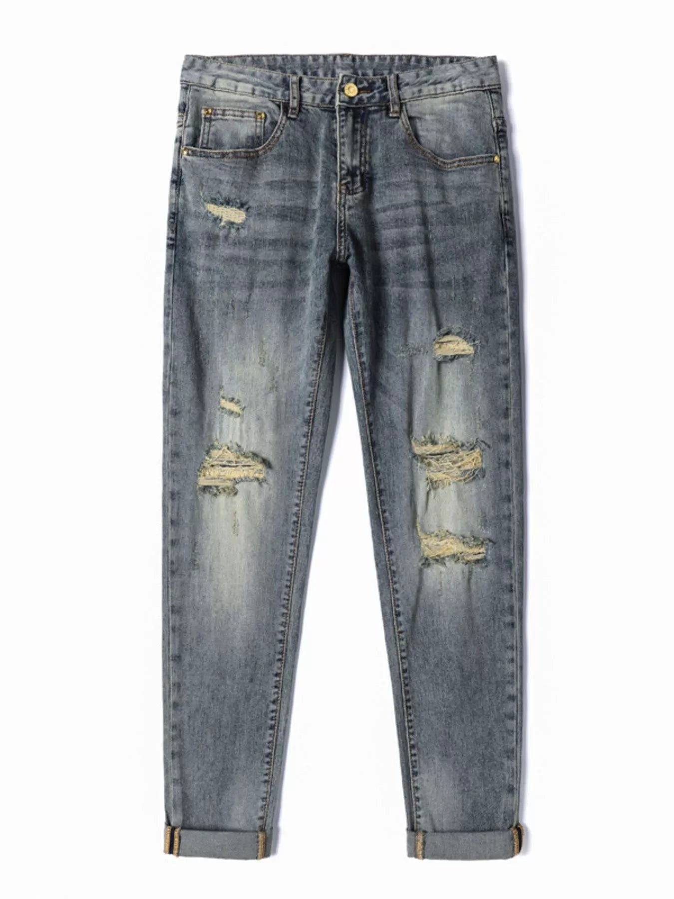 Men's Distressed Slim Fit Jeans