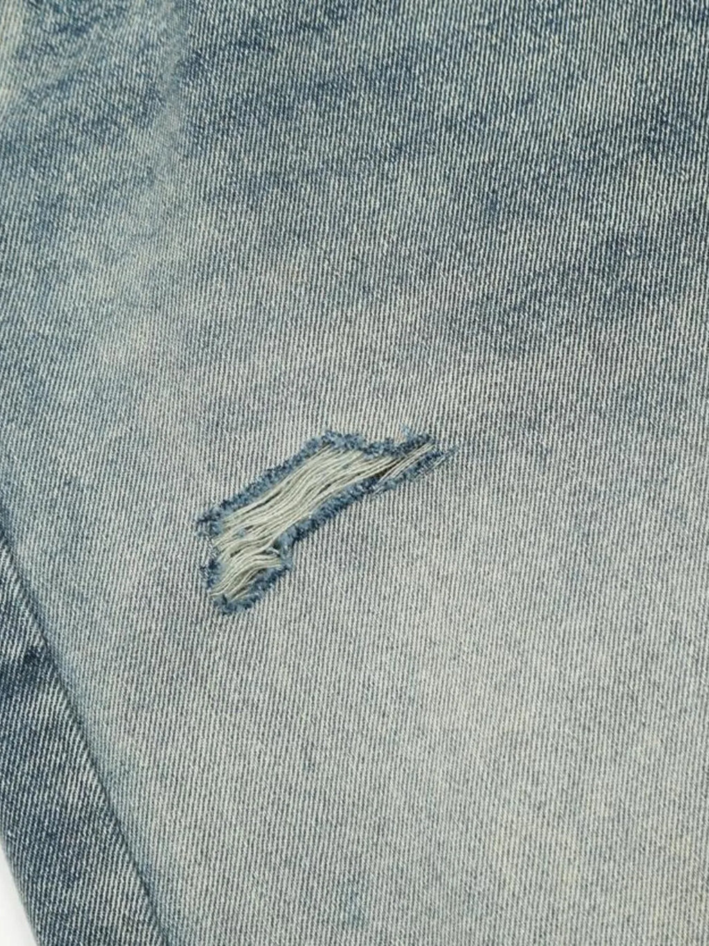 Men's Distressed Wide Leg Vintage Wash Jeans